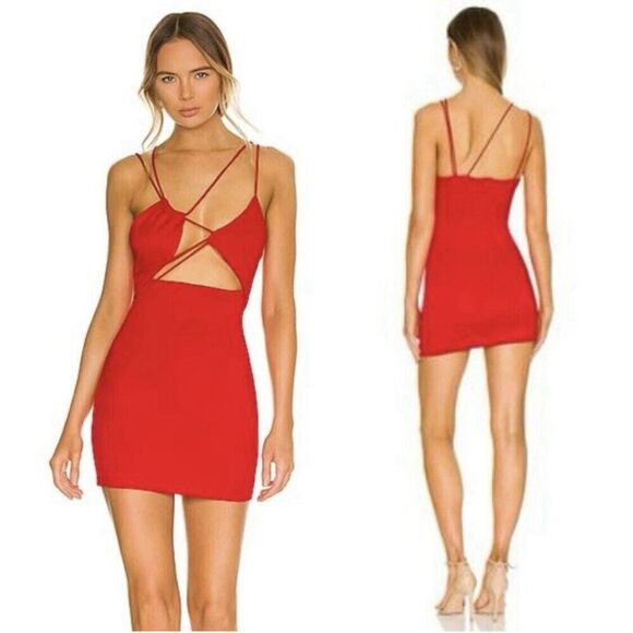 h:ours Red Mini Dress - Picture 1 of 13
